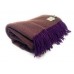 100% Wool Blanket/Throw/Rug Heather and Purple Herringbone